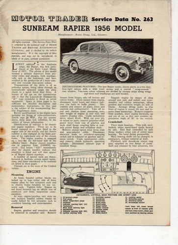 Sunbeam rapier 1956 model - 1956,