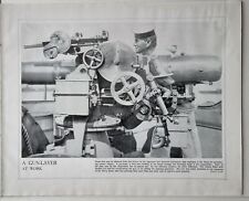 1915 WW1 PRINT & TEXT GUN-LAYER AT WORK NAVY TARGET THROUGH TELESCOPIC SIGHT