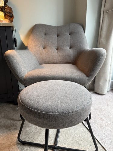 Turio stone grey linen chair - grey,