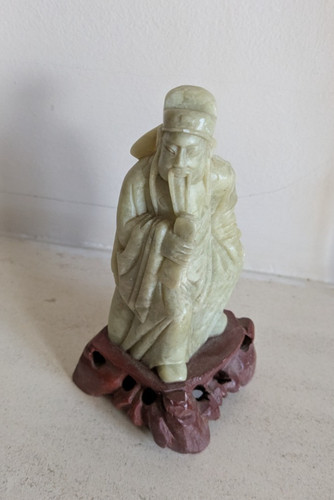 Carved stone oriental figure - carved, figure/