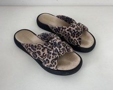 Russell & Bromley Dallas Knot Mule Suede Sandals Slides 40 / 7 Ladies Leopard