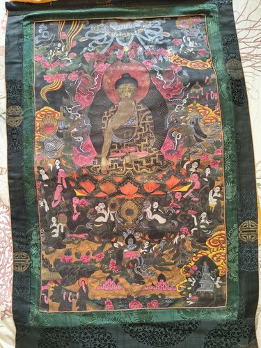Vintage tibetan thangka hand - tibetan,