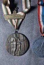 1936 Berlin Olympic Games Medals Stamped Copie And On The Ribbon 1985 ???