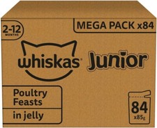 SALE ! Junior Poultry Selection in Jelly 84 Pouch Wet Kitten & Cat Food 84 x 85g