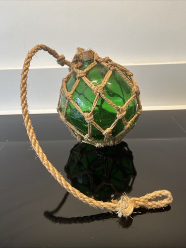 Vintage green glass fishing