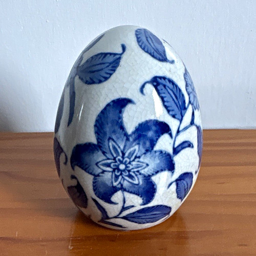 Blue white floral - blue,