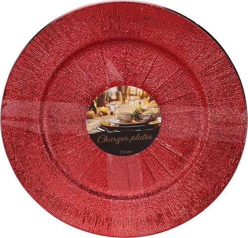 Plate red set 33cm - plate,
