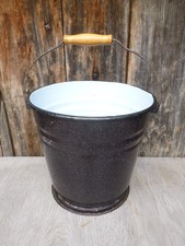 Vintage Russian CCCP Brown & White Speckled Enamel Bucket Very Unique Item