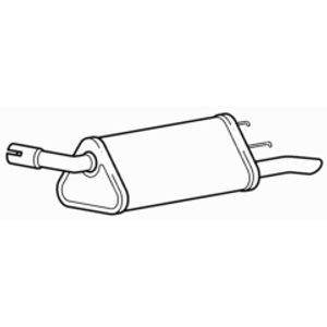 Rear exhaust silencer back - rear, box