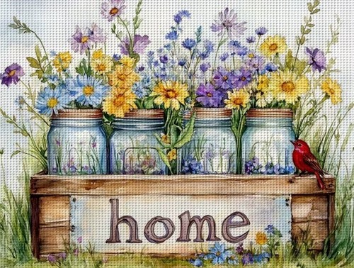 Floral home printed - home,