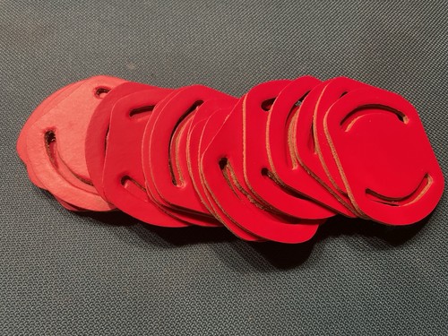 Red leather scout woggles - 17,