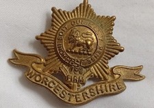 Worcestershire Regiment Cap Badge All Brass Slider maker JR Gaunt Original