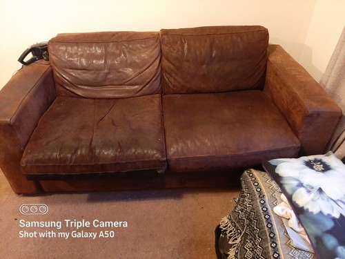Seat leather sofa - 2,
