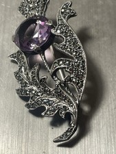 Vintage Silver Amethyst Brooch
