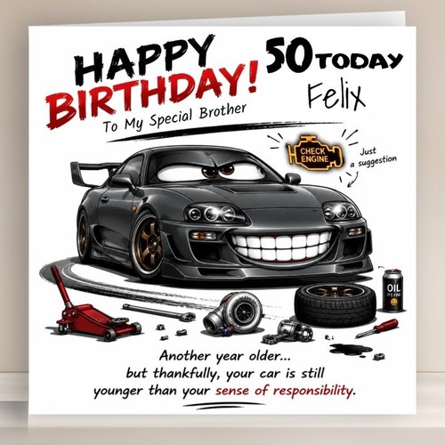 Personalised birthday card - personalised,