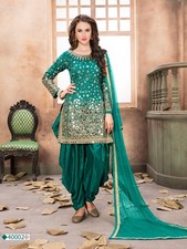 Party Wear Silk Patiala Suits