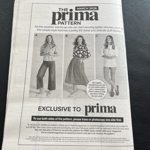 Prima sewing pattern blouse - sewing,