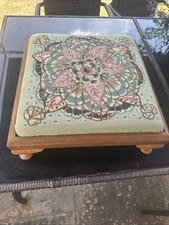 Tapestry Topped Wooden Footstool                                            KT11
