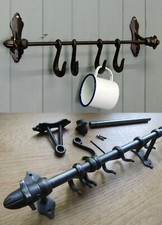 Kitchen pot pan rack sliding hook rail country cottage farmhouse Utensil hanger