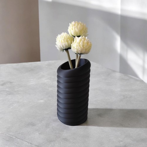 Vase tall ribbed flower - vase,