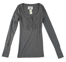 Aeropostale Stretch Henley Women’s Medium Embroidered Logo Gray NOS 4106 2010