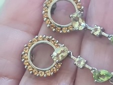 silver real stone earrings