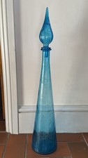 Tall Blue Empoli Glass Genie