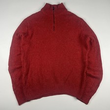 Red Chunky Knit Quarter Zip