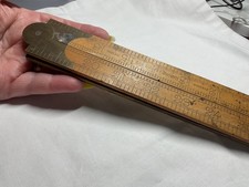 Wonderful Vintage, Circa 1960 Rabone No 1380 Boxwood & Brass Extendable Ruler