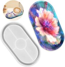 Ashtray Oval Coaster Resin Mold Tray DIY Silicone Epoxy Craft Tools Jewelry UK