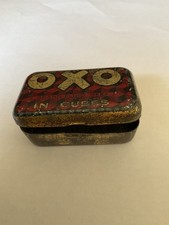 Vintage metal OXO Cube small tin 65mm X 40mm X 23mm