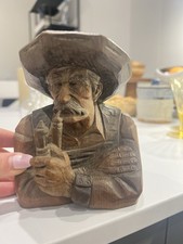 Vintage Wood Carved Bust