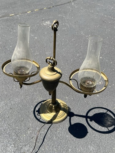 Antique brass student lamp - brass,