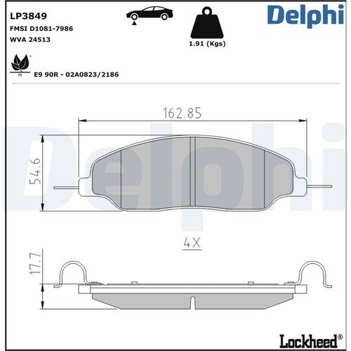 Lp3849 brake pad - lp3849,
