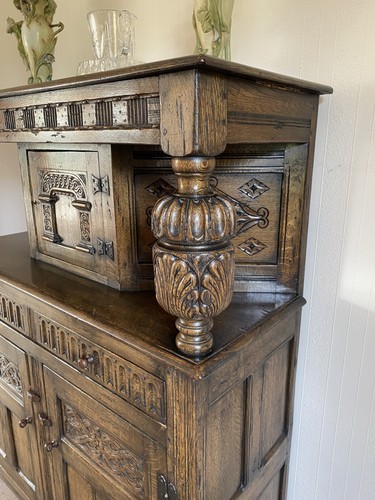 Antique oak court cupboard - court,