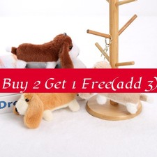 Basset Hound Plush Toy Keychain With Pp Cotton Filling For Gift And Bag