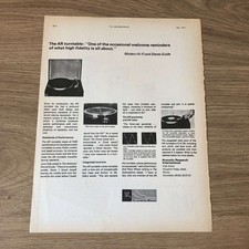 GRAM168 MAGAZINE ADVERT 11X8 THE AR TURNTABLE