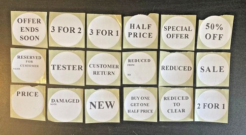 Retail price stickers - retail,