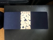 jacques vert navy/creamy yellow clutch bag with shoulder strap