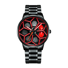 Men’s Quartz Wheel Watch Lamborghini Analog Stainless Wrist Watch Casual Dress