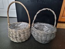 Wicker Outdoor Garden Hanging Baskets