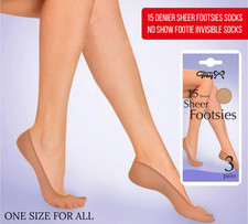 3 Pack Ladies Sheer Footsies