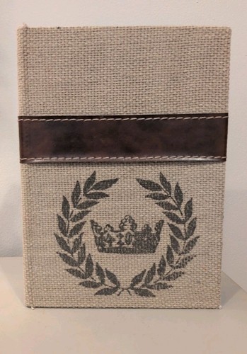 Burlap wrapped leather - wrapped, trimmed