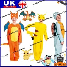Pokemon Pajamas Child Cosplay Pikachu Charizard Or Squirtle Costume 2025 Party