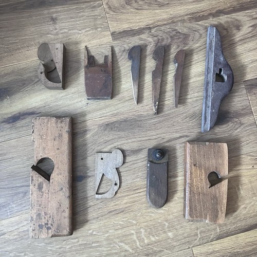 Antique wooden plane parts - wooden,