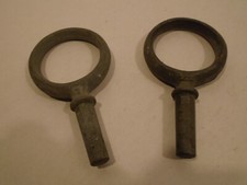 Oar Locks Vtg. Pair of Galvanized 2-1/4" Hole, Marked 222 and 1- Straight Shanks