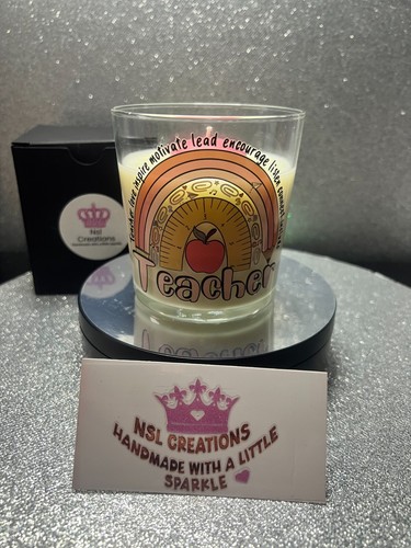 Handmade teacher candle - handmade💜teacher,