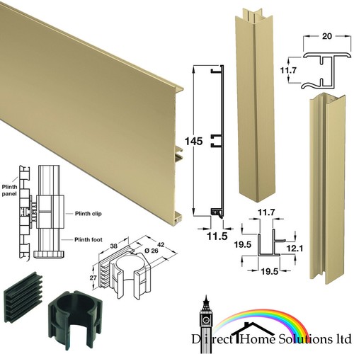 Aluminium kitchen unit plinth - aluminium,