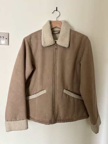Beige shearling jacket fake - shearling, (fake