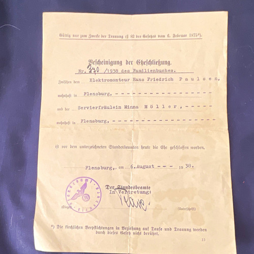 German marriage certificate - german,